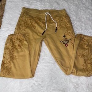 Certified Reserve Mens Yellow Paisley Print Jogger Sweatpants Size XL